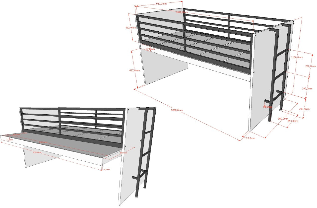 Sam Mid Sleeper (85) 90 X 200 Cm White