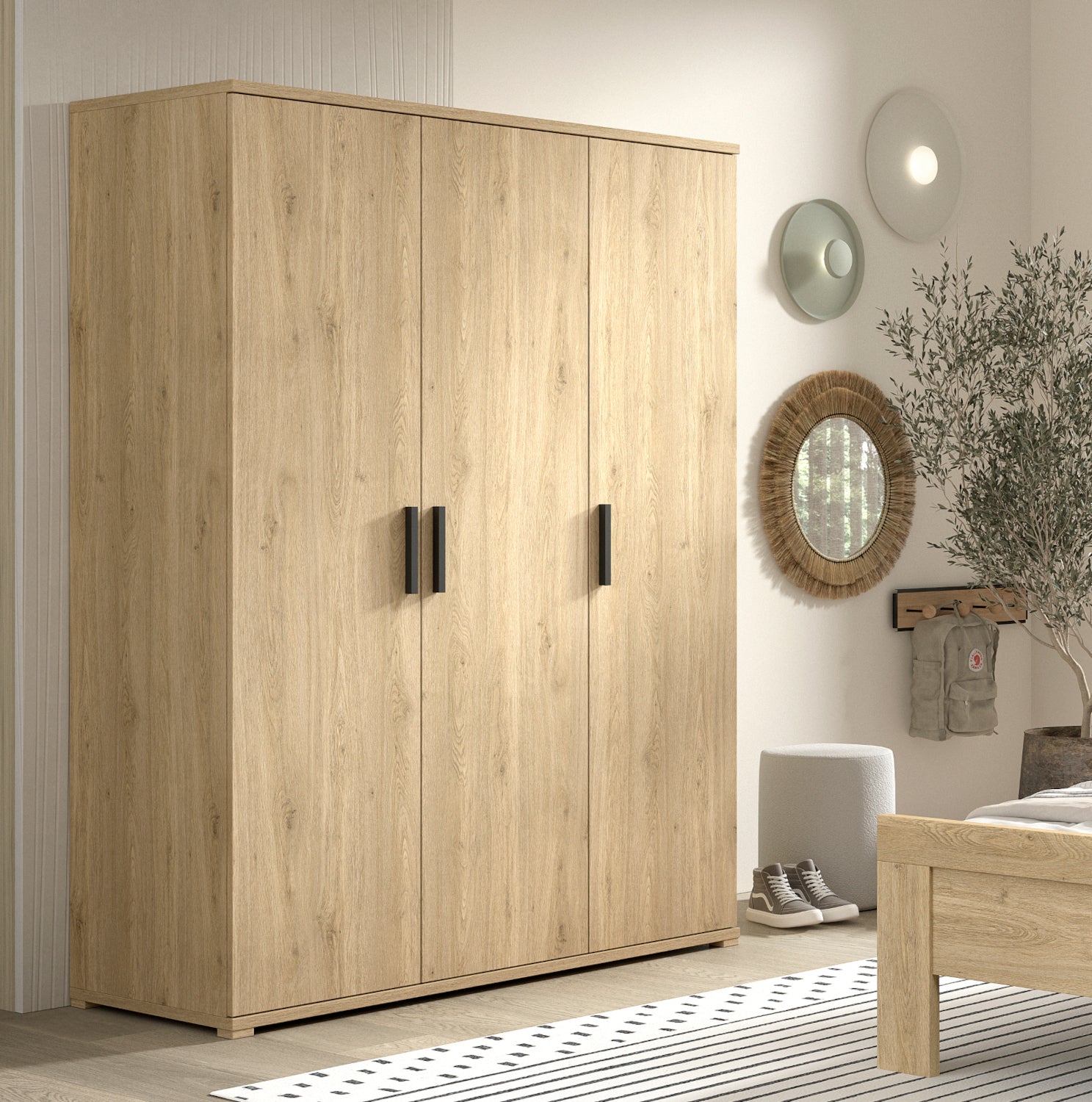 Sam 3 Door Wardrobe Oak