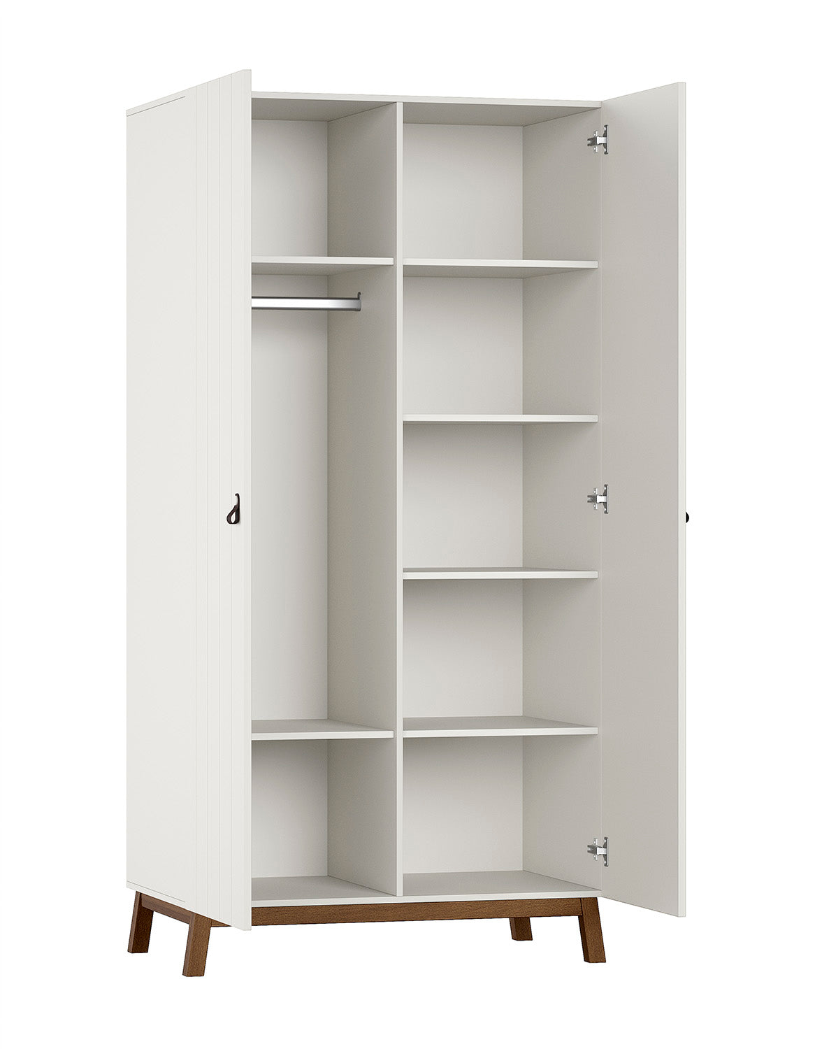 Sezane 2 Door Wardrobe Clay/Walnut