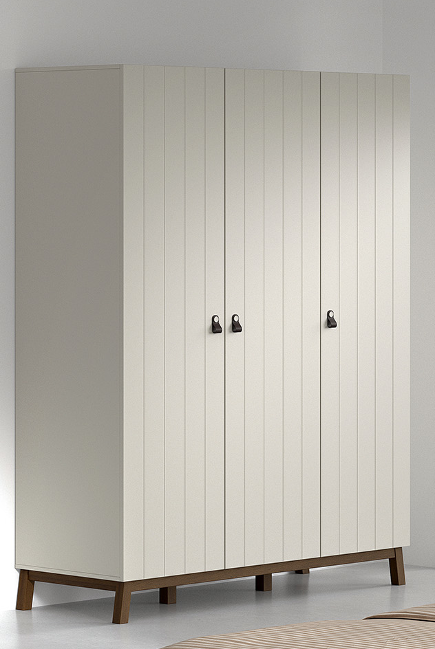 Sezane 3 Door Wardrobe Clay/Walnut