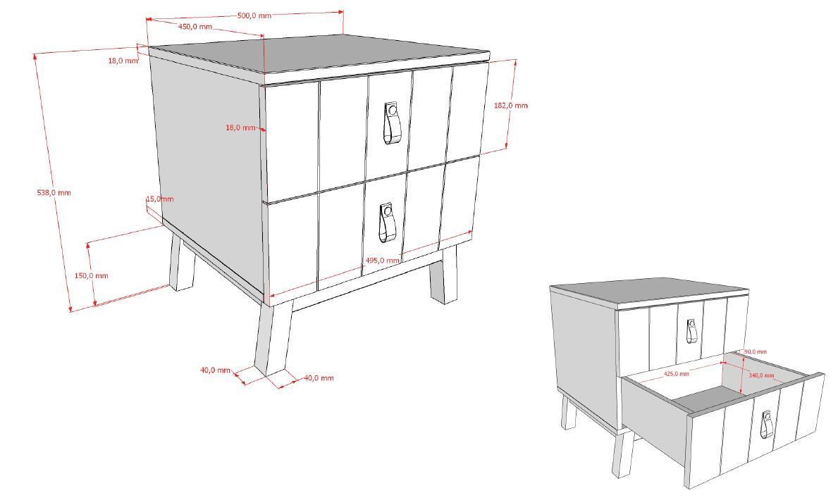 Sezane Nightstand Clay/Walnut