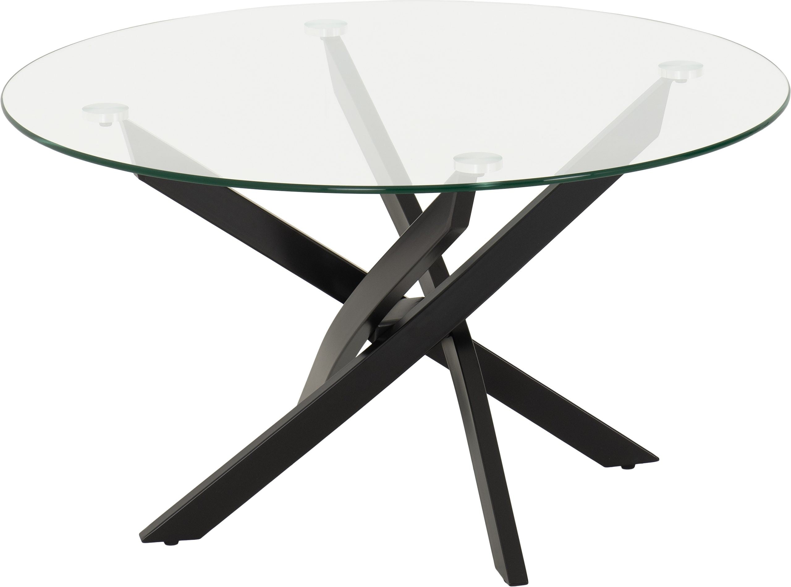 Sheldon Round Coffee Table Clear Glass/Black