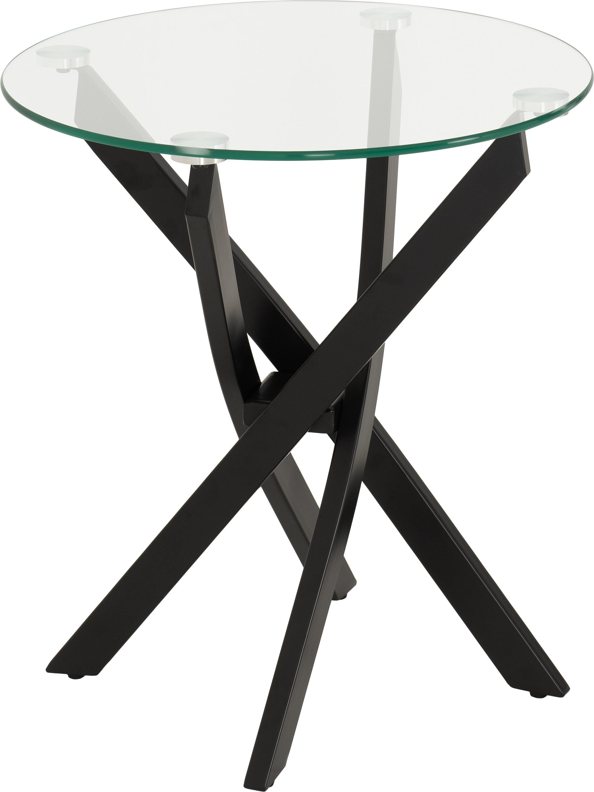 Sheldon Side Table Clear Glass/Black