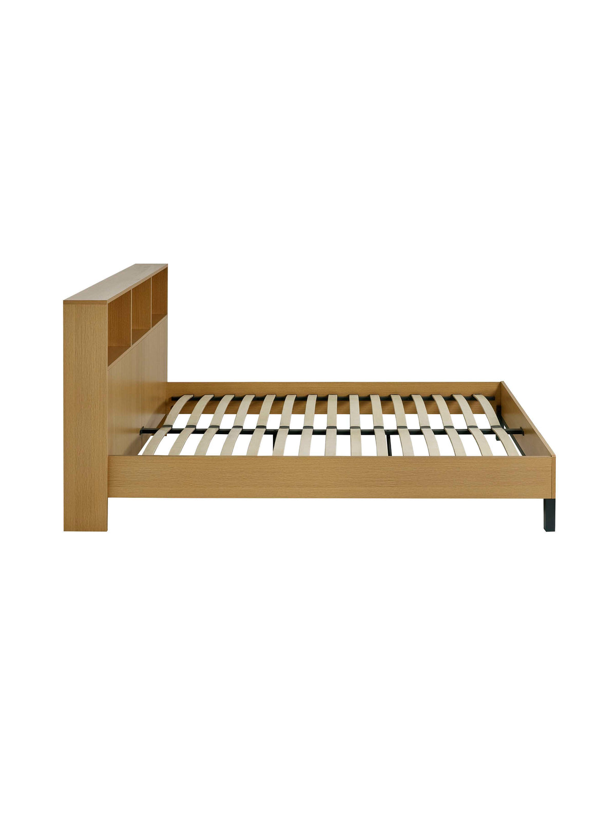 Sia Bookcase Headboard Bed - Light Oak Effect, King