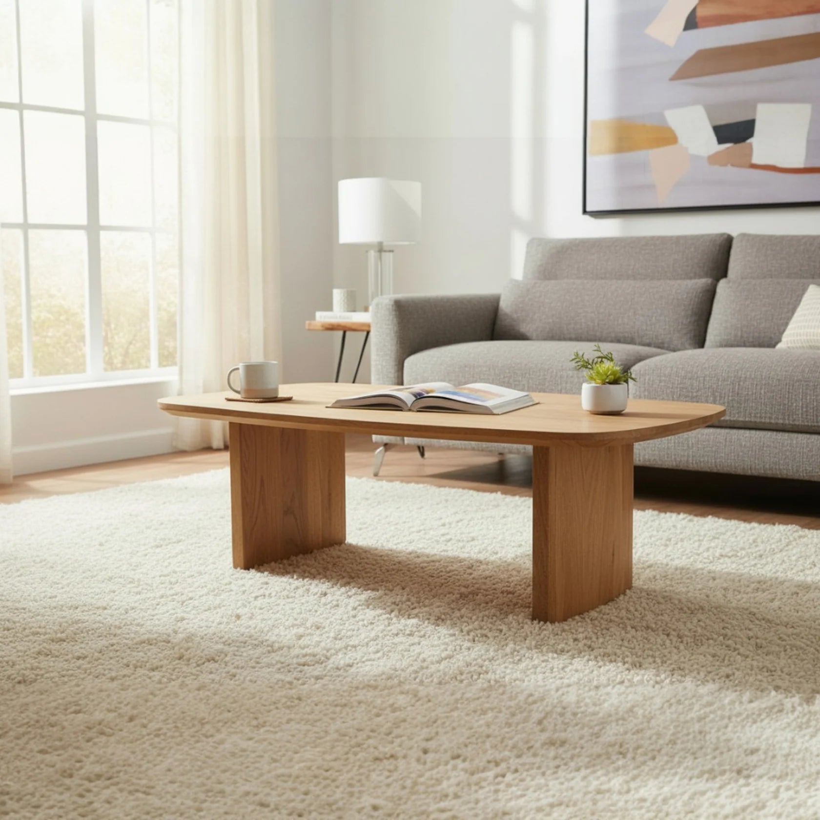 Sindhu Coffee Table – Solid Mango Wood Natural Finish