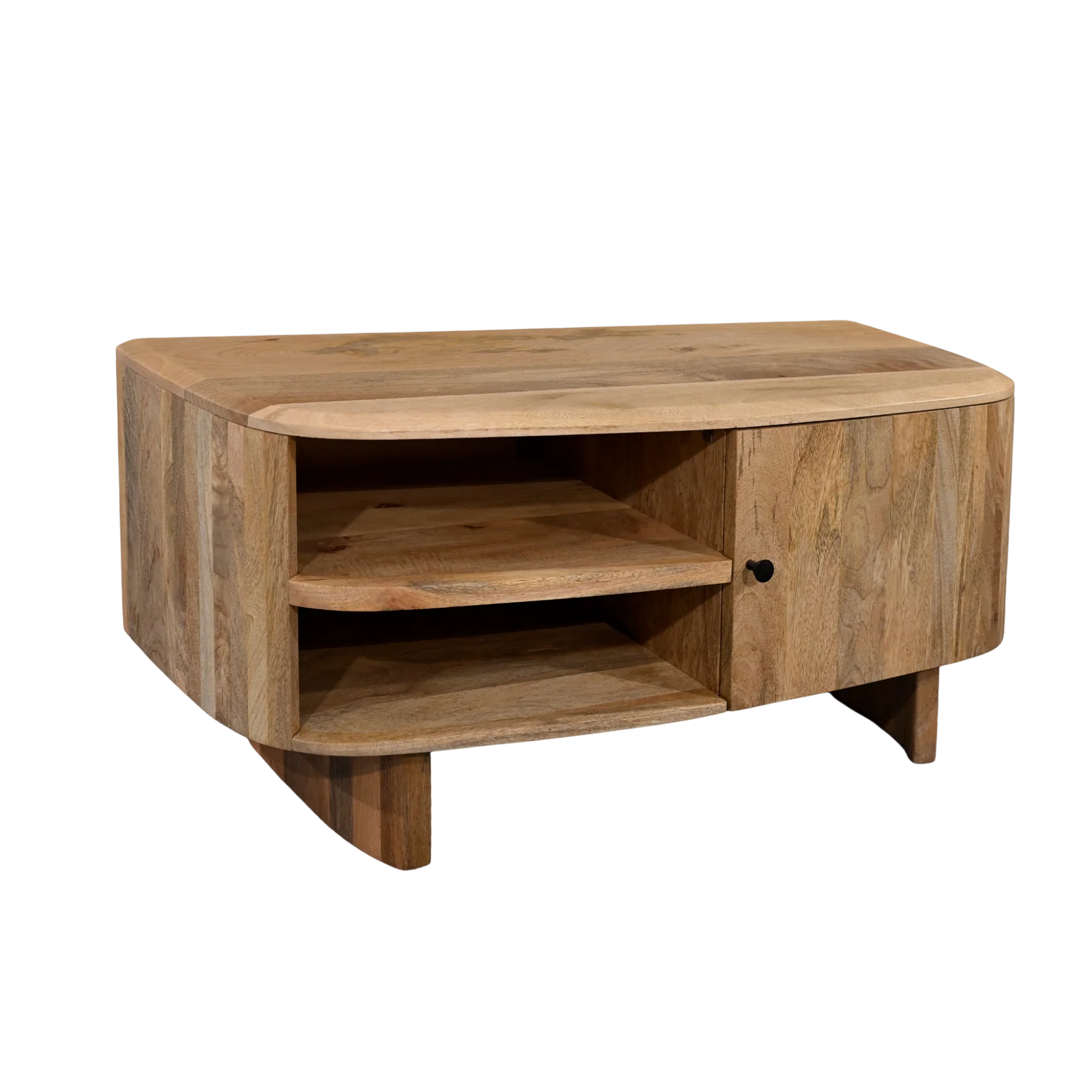 Sindhu 1 Door TV Unit – Solid Mango Wood Natural Finish