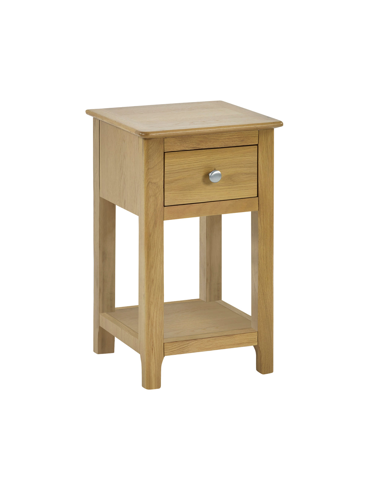 Somerset Oak Compact 1 Drawer Bedside Table with Shelf