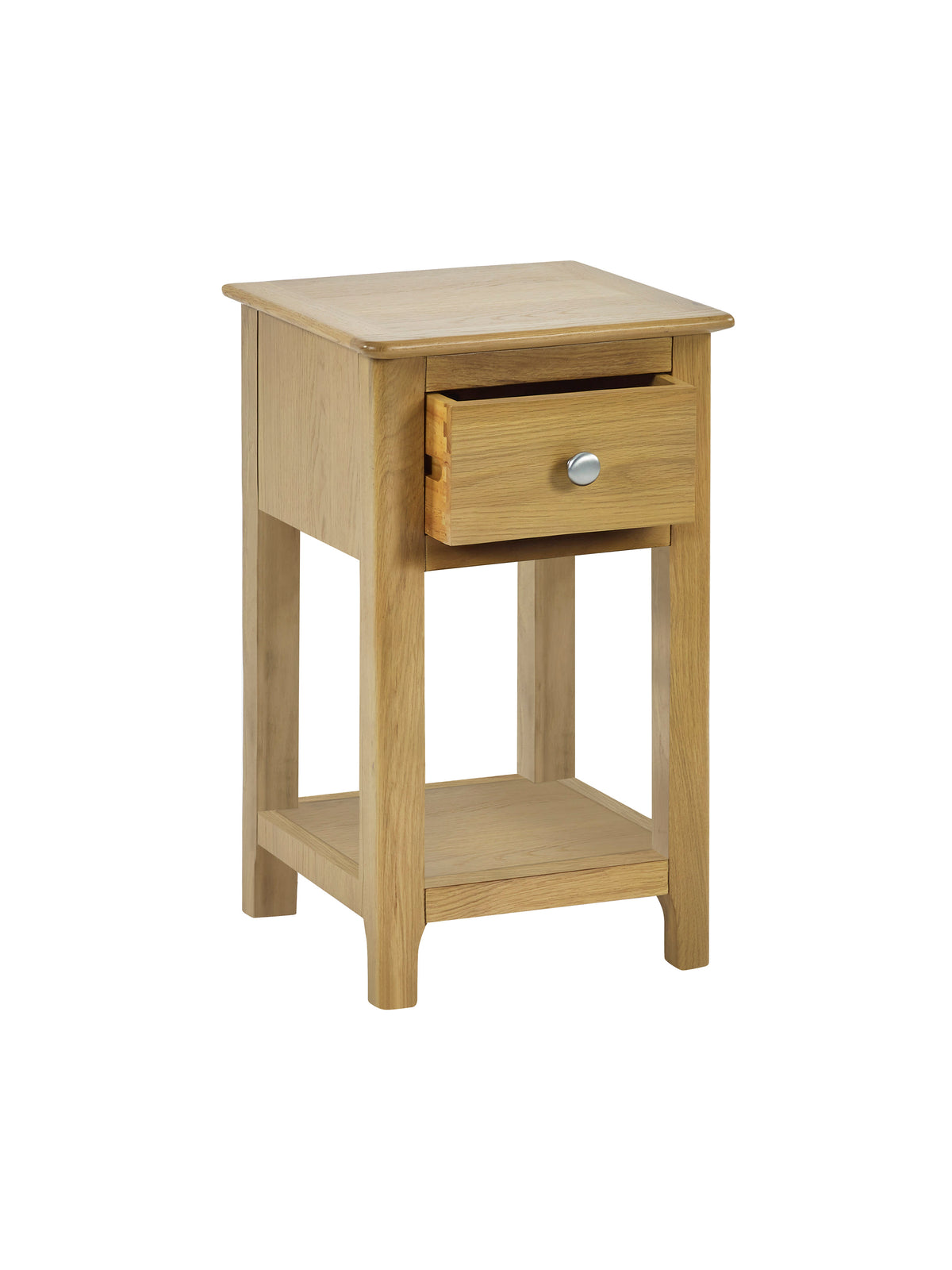 Somerset Oak Compact 1 Drawer Bedside Table with Shelf