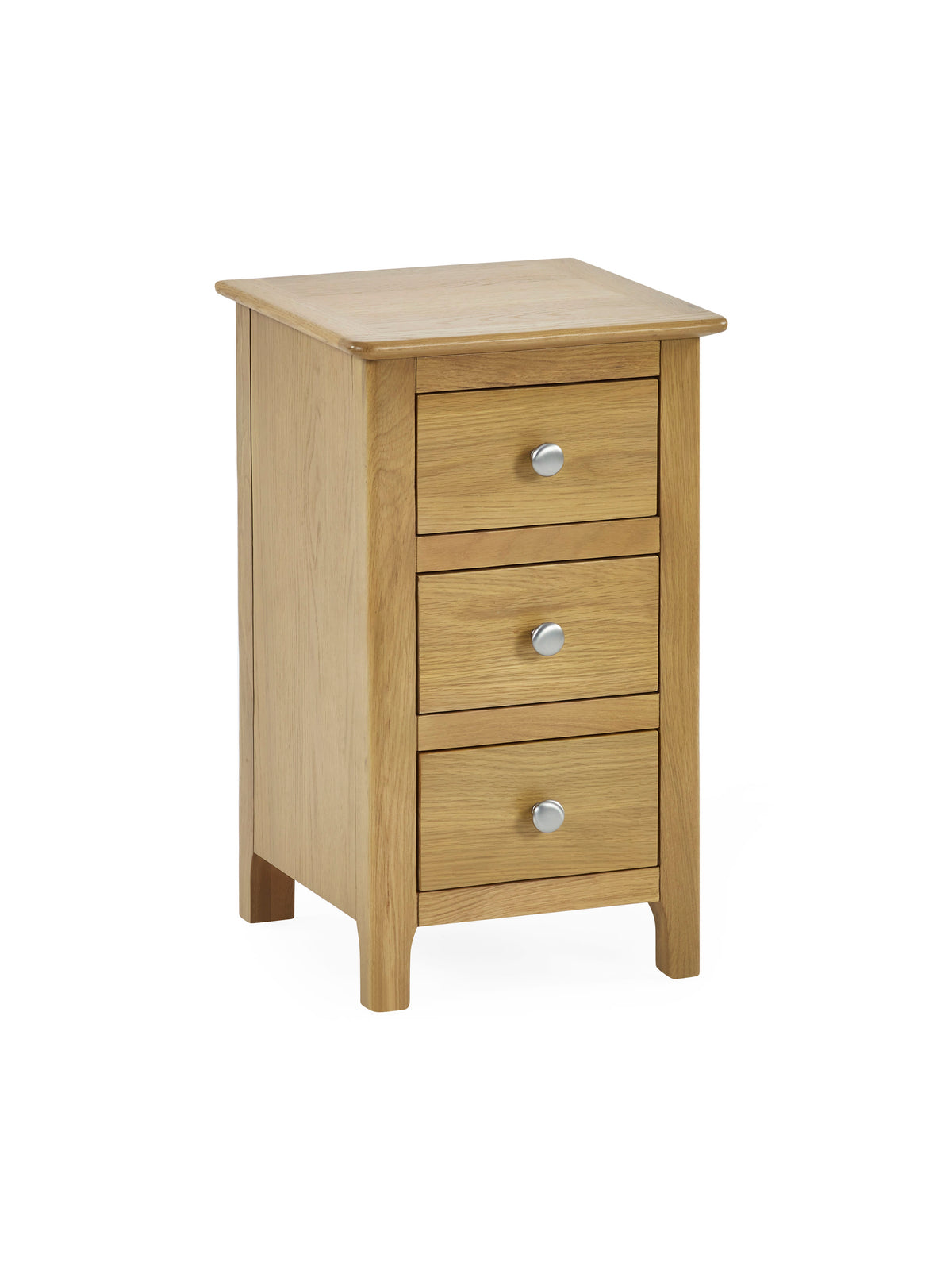 Somerset Oak Compact 3 Drawer Bedside Table