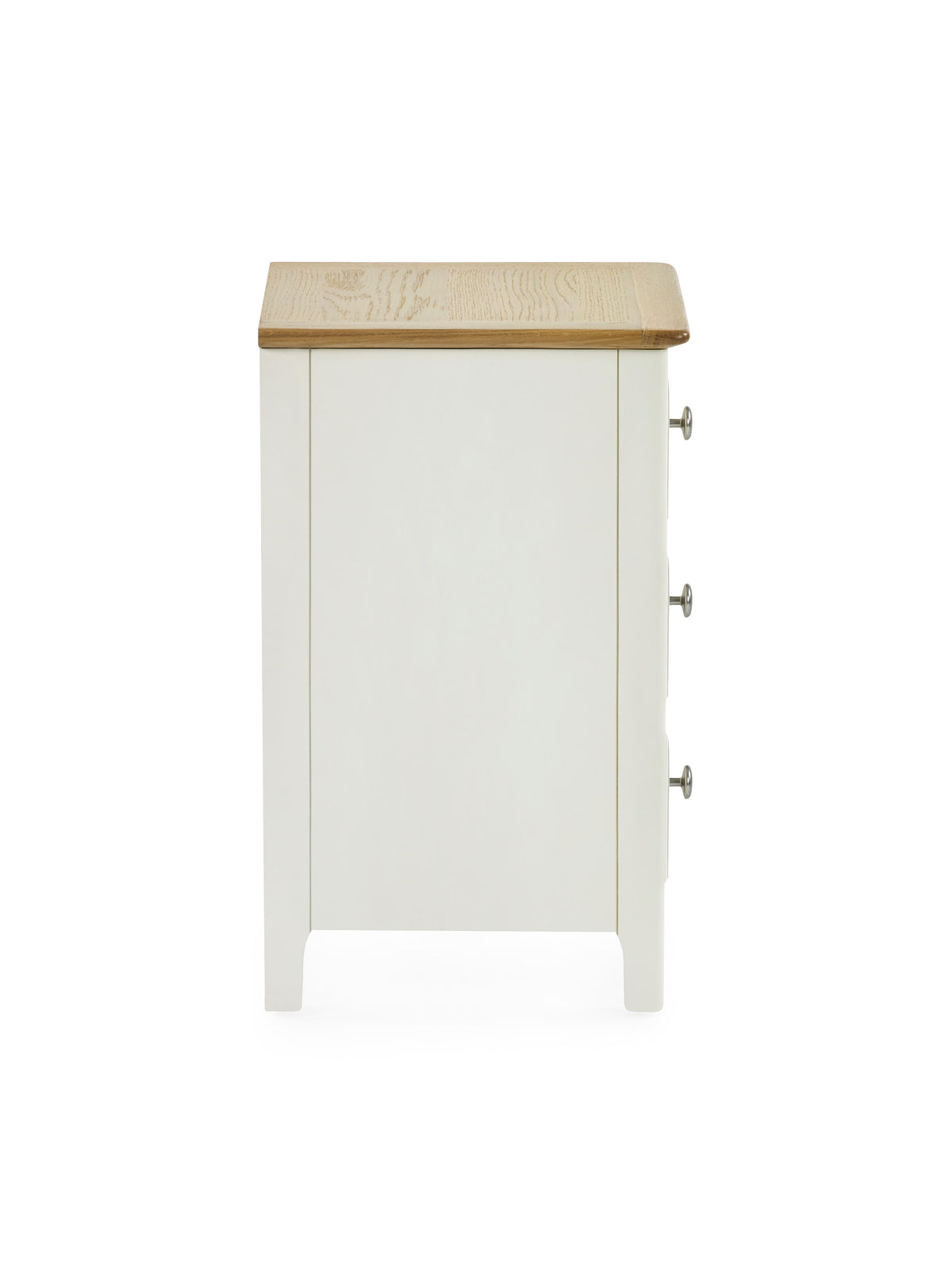 Somerset White and Oak Compact 3 Drawer Bedside Table