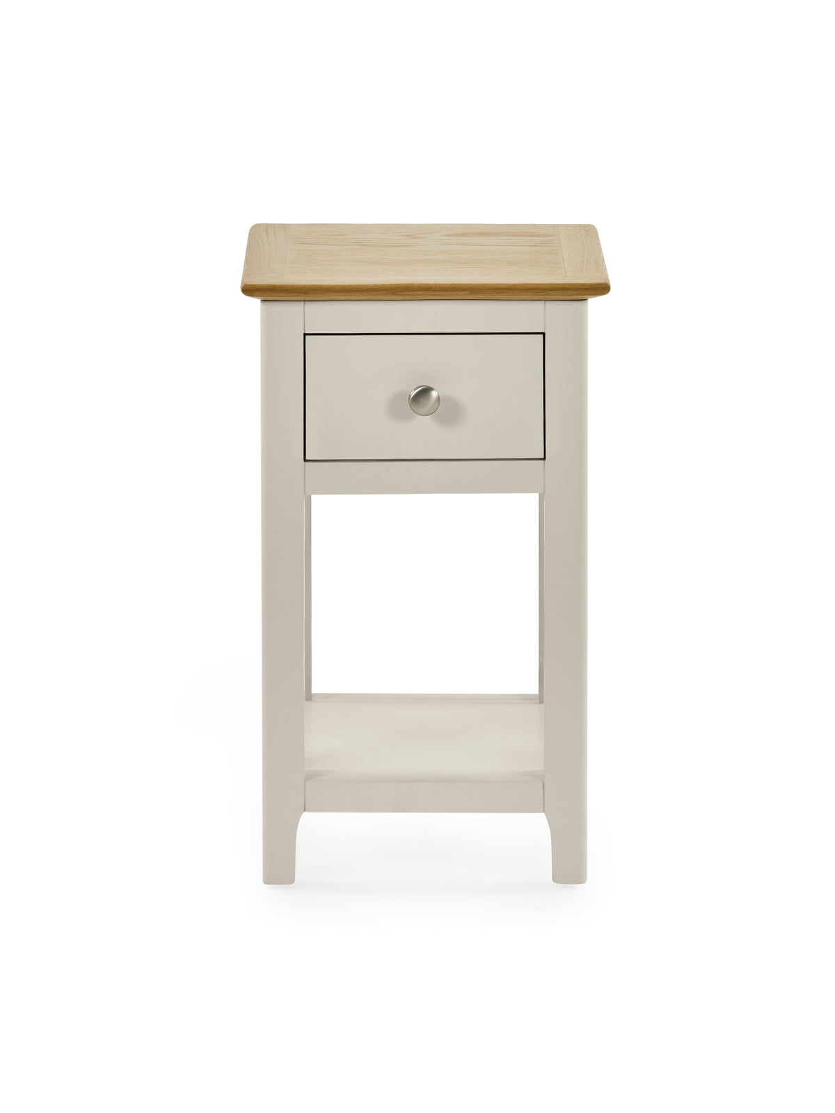 Somerset Truffle Grey and Oak Compact 1 Drawer Bedside Table with Shelf