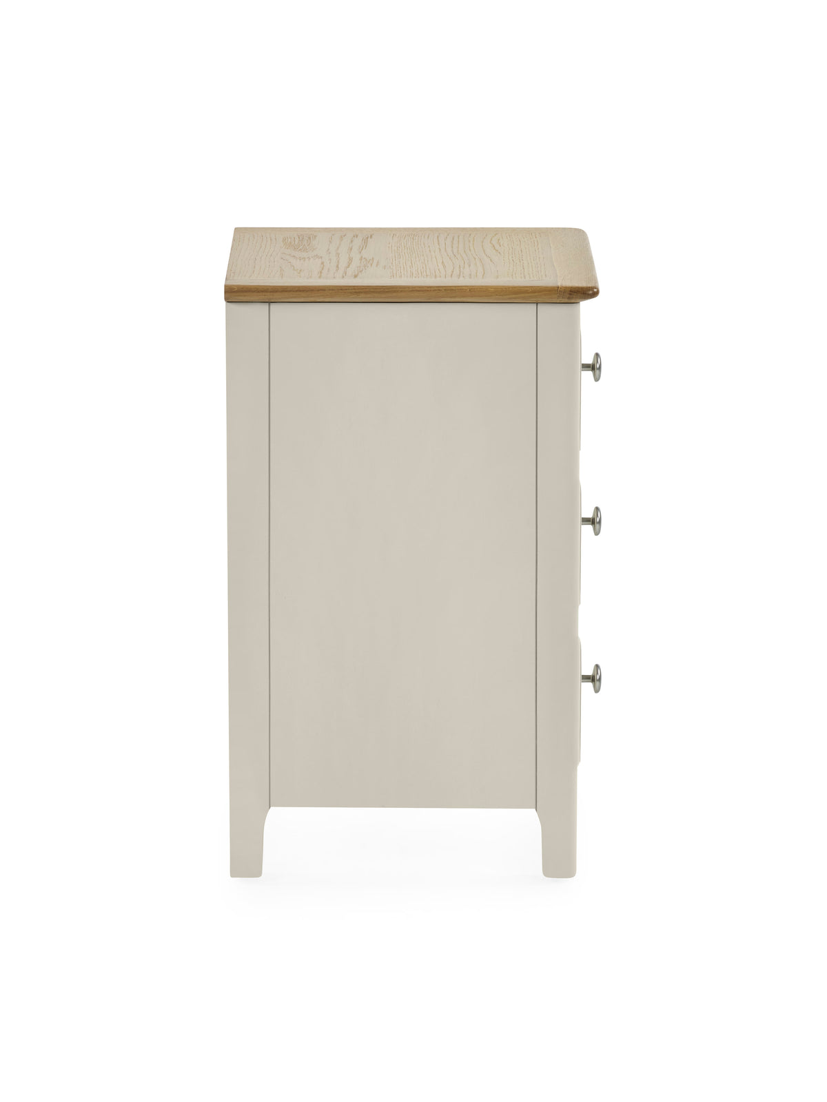 Somerset Truffle Grey and Oak Compact 3 Drawer Bedside Table