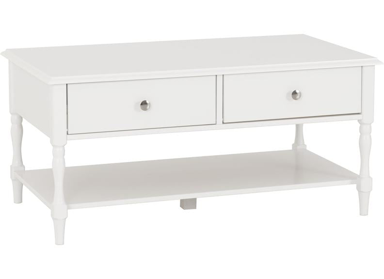 STRATFORD 2 DRAWER COFFEE TABLE - WHITE