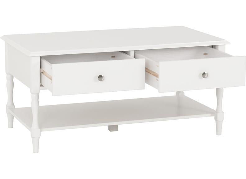 STRATFORD 2 DRAWER COFFEE TABLE - WHITE