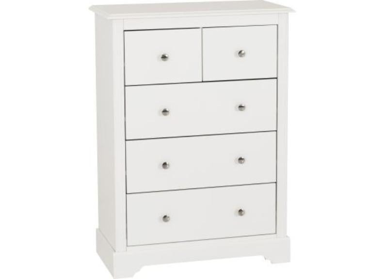 STRATFORD 3+2 DRAWER CHEST - WHITE