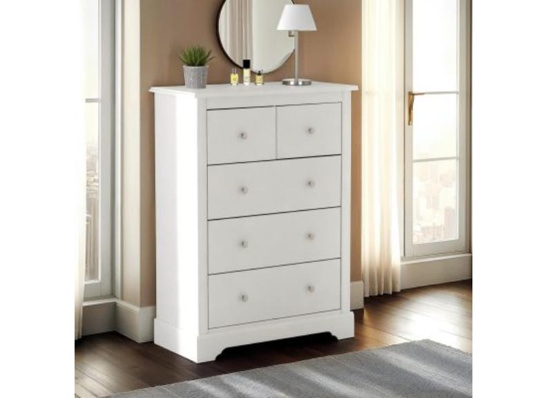 STRATFORD 3+2 DRAWER CHEST - WHITE
