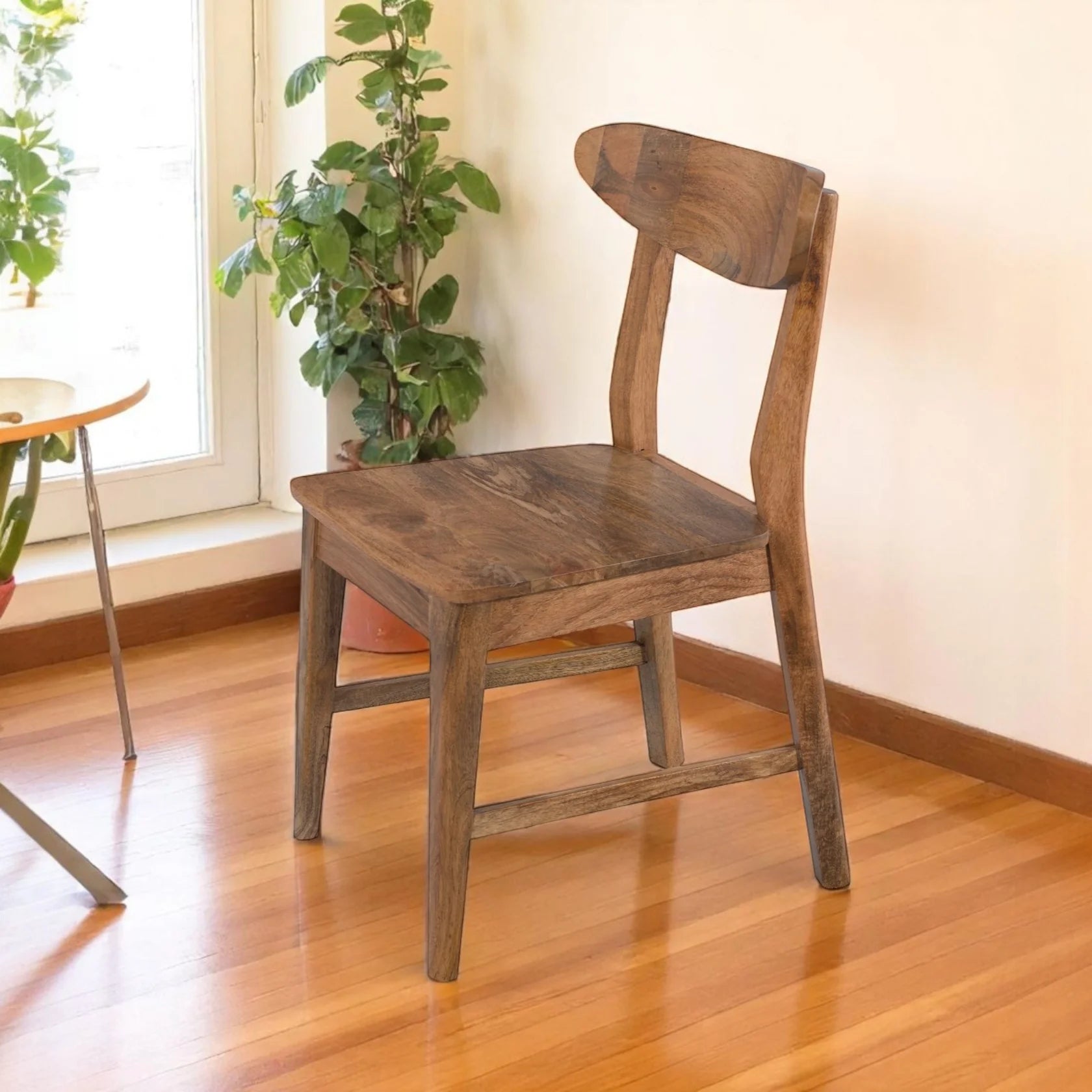 Surya Chair – Natural Mango Wood Dining Chairs (Set of 2)