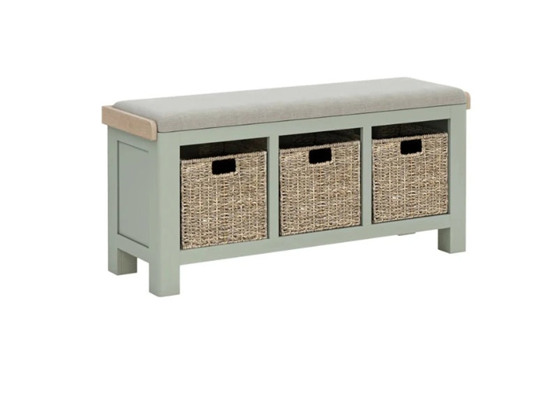 Salcombe Sage Storage Bench – Optional Cushion (Pre-Order Only)