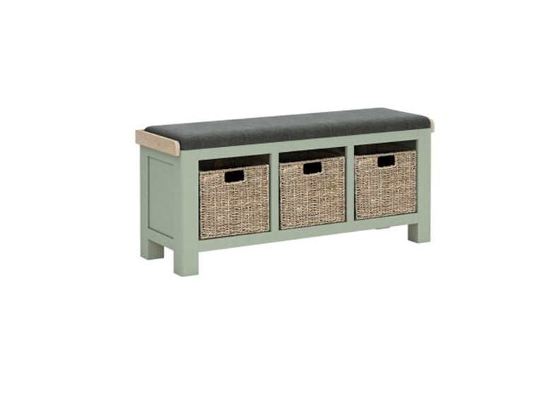 Salcombe Sage Storage Bench – Optional Cushion (Pre-Order Only)