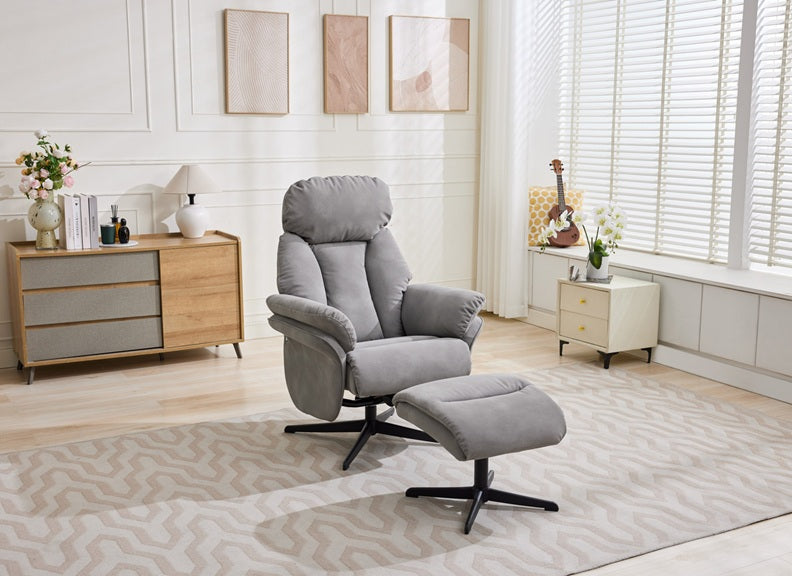 Sloane Fabric Swivel Chair & Footstool