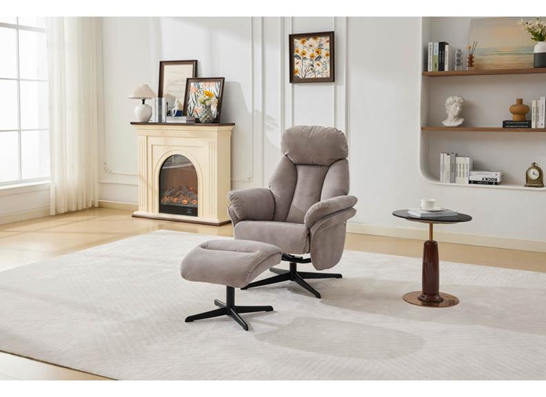 Sloane Fabric Swivel Chair & Footstool