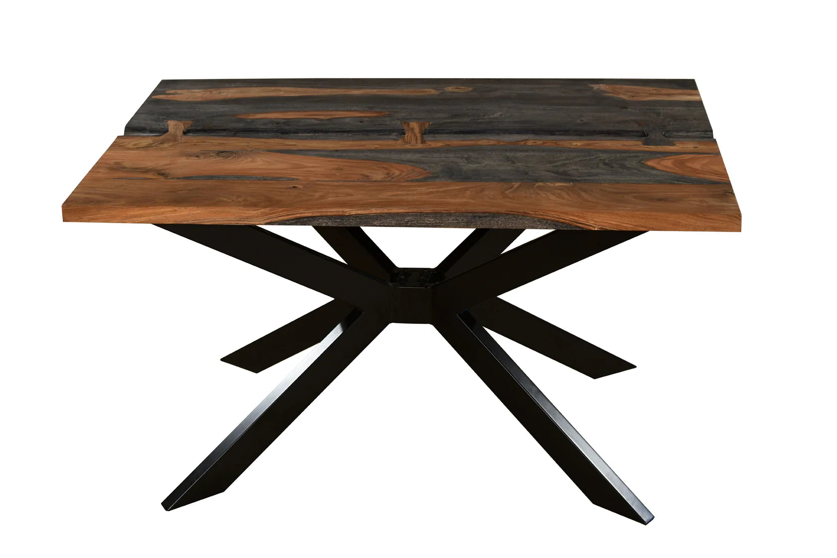 Goa Small Dining Table – Sheesham Wood with Steel Detailing