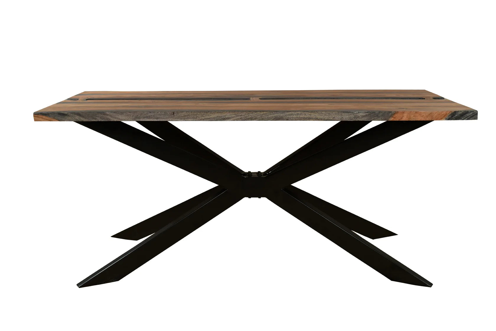 Goa Small Dining Table – Sheesham Wood with Steel Detailing