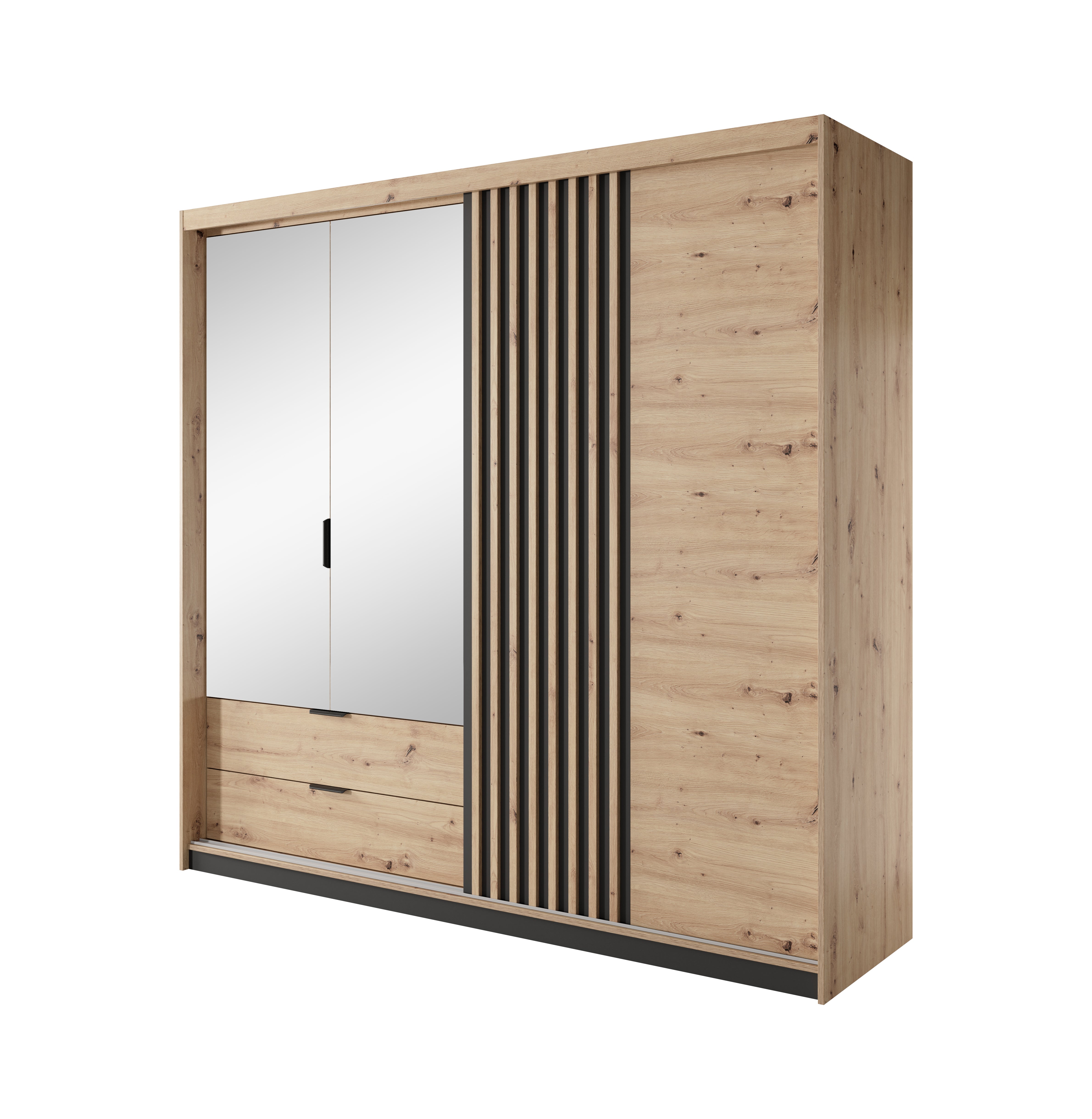Tally 2.2m Wardrobe – Artisan Oak with LED Lighting