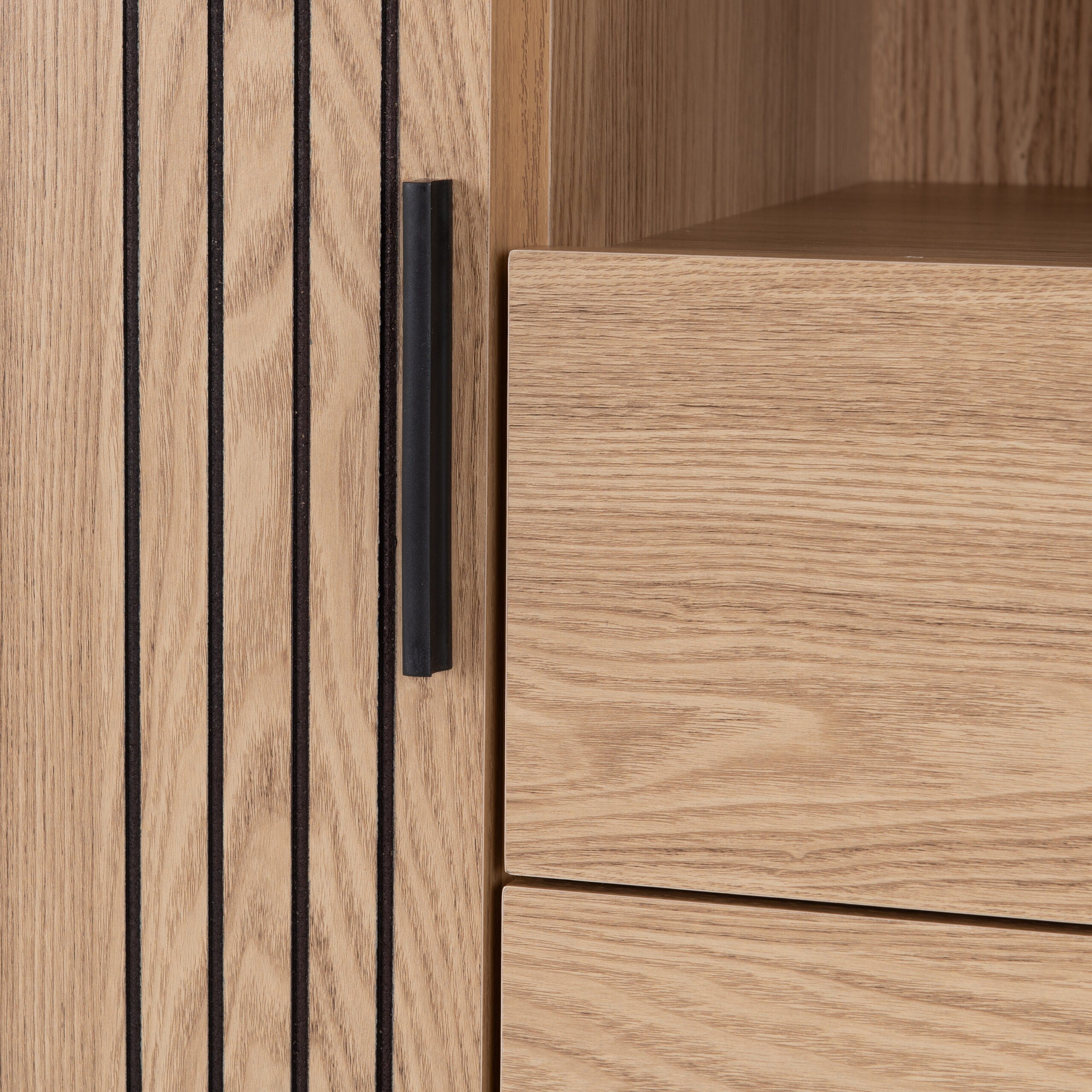 Tessa 1 Door 2 Drawer Bookcase Unit - Natural Oak Effect