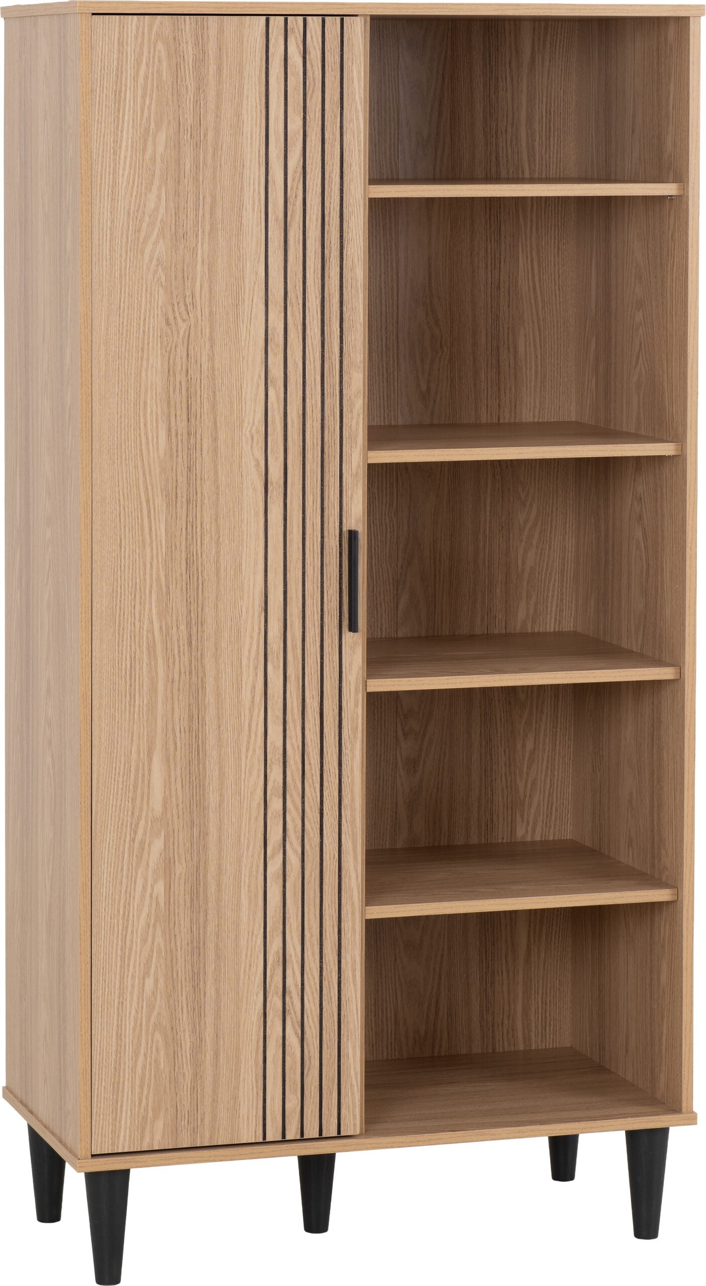 Tessa 1 Door Bookcase Unit - Natural Oak Effect