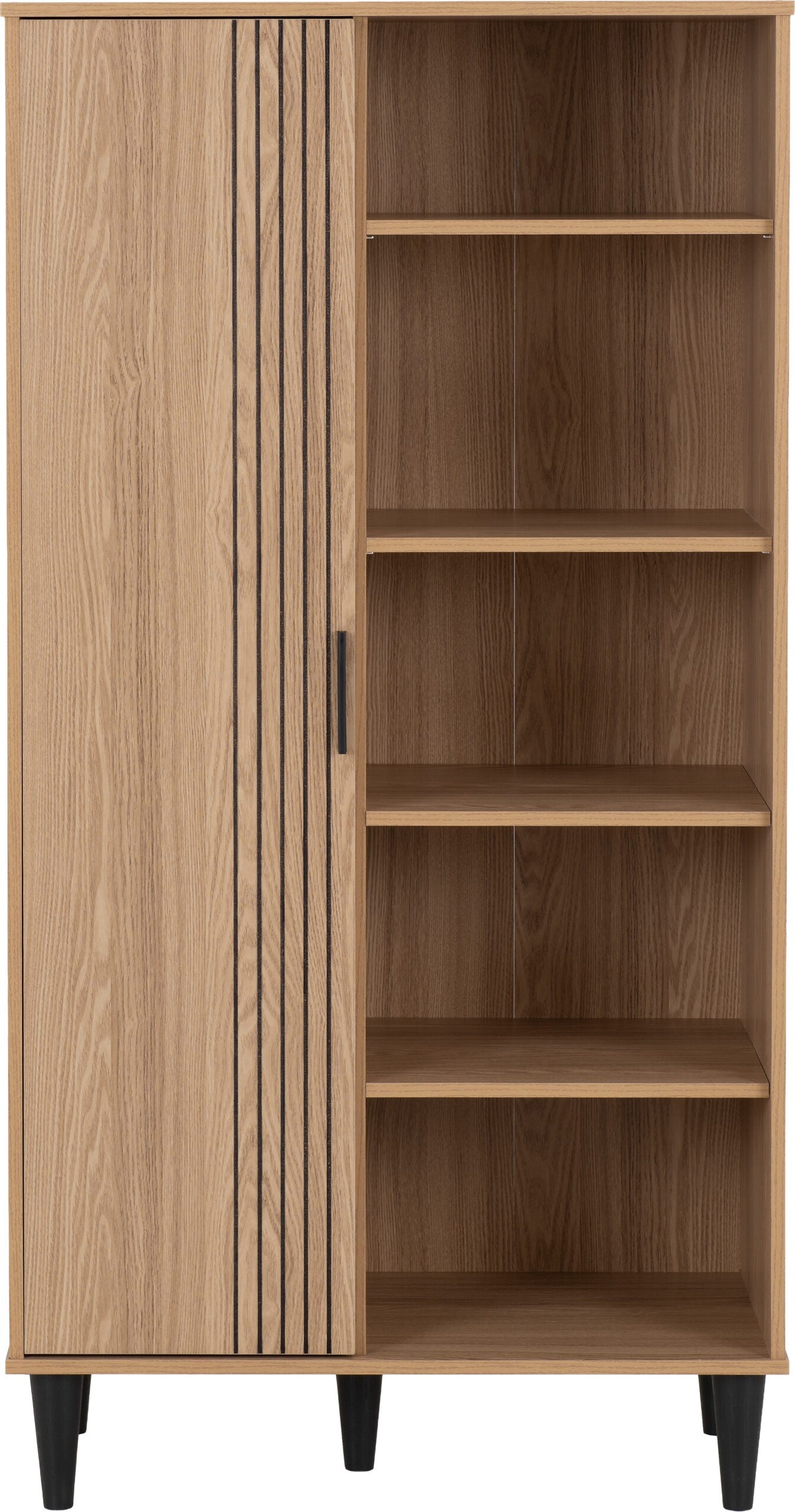 Tessa 1 Door Bookcase Unit - Natural Oak Effect