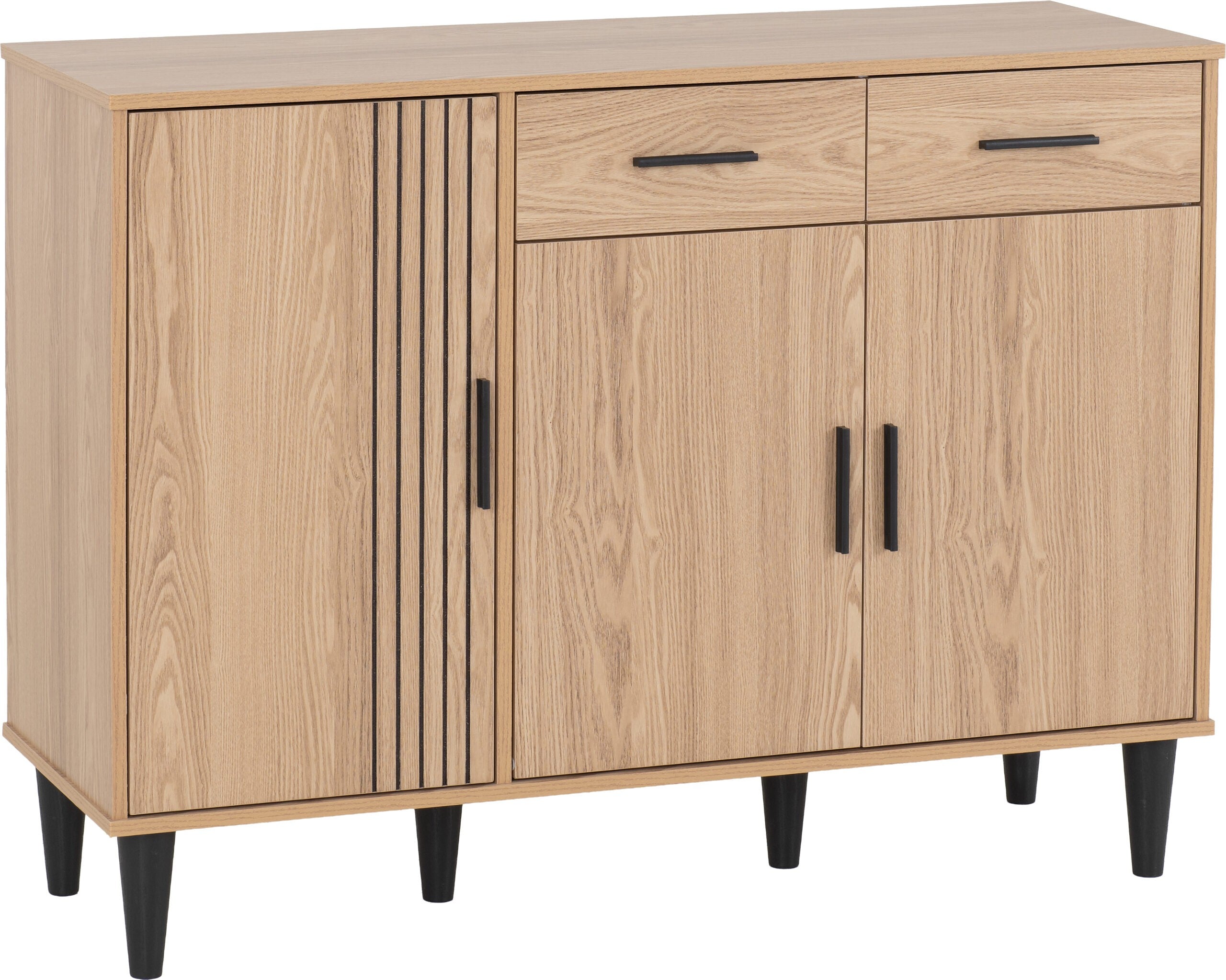 Tessa 3 Door 2 Drawer Sideboard - Natural Oak Effect