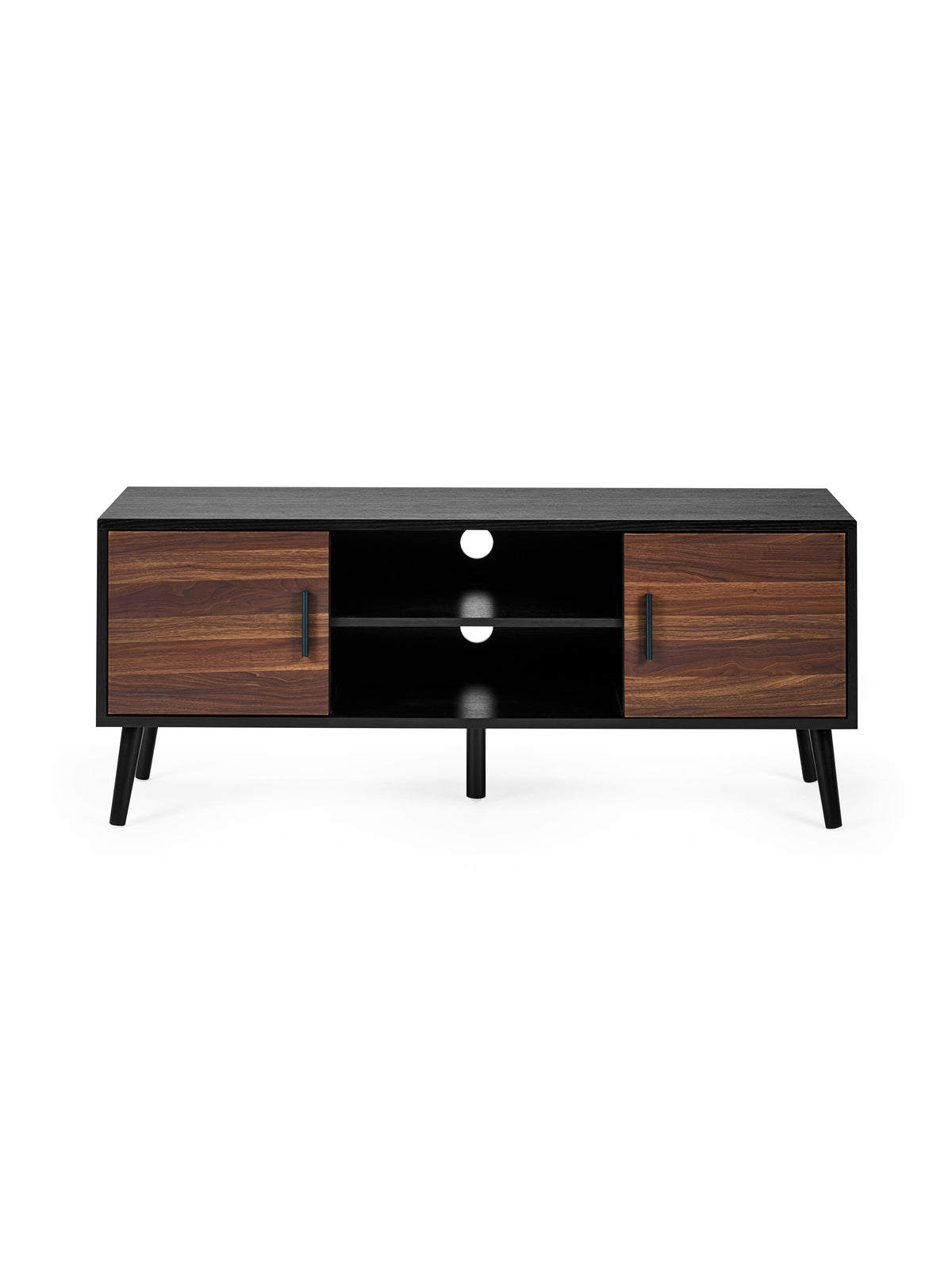 Trent Walnut and Black Large TV Stand Up to 55"