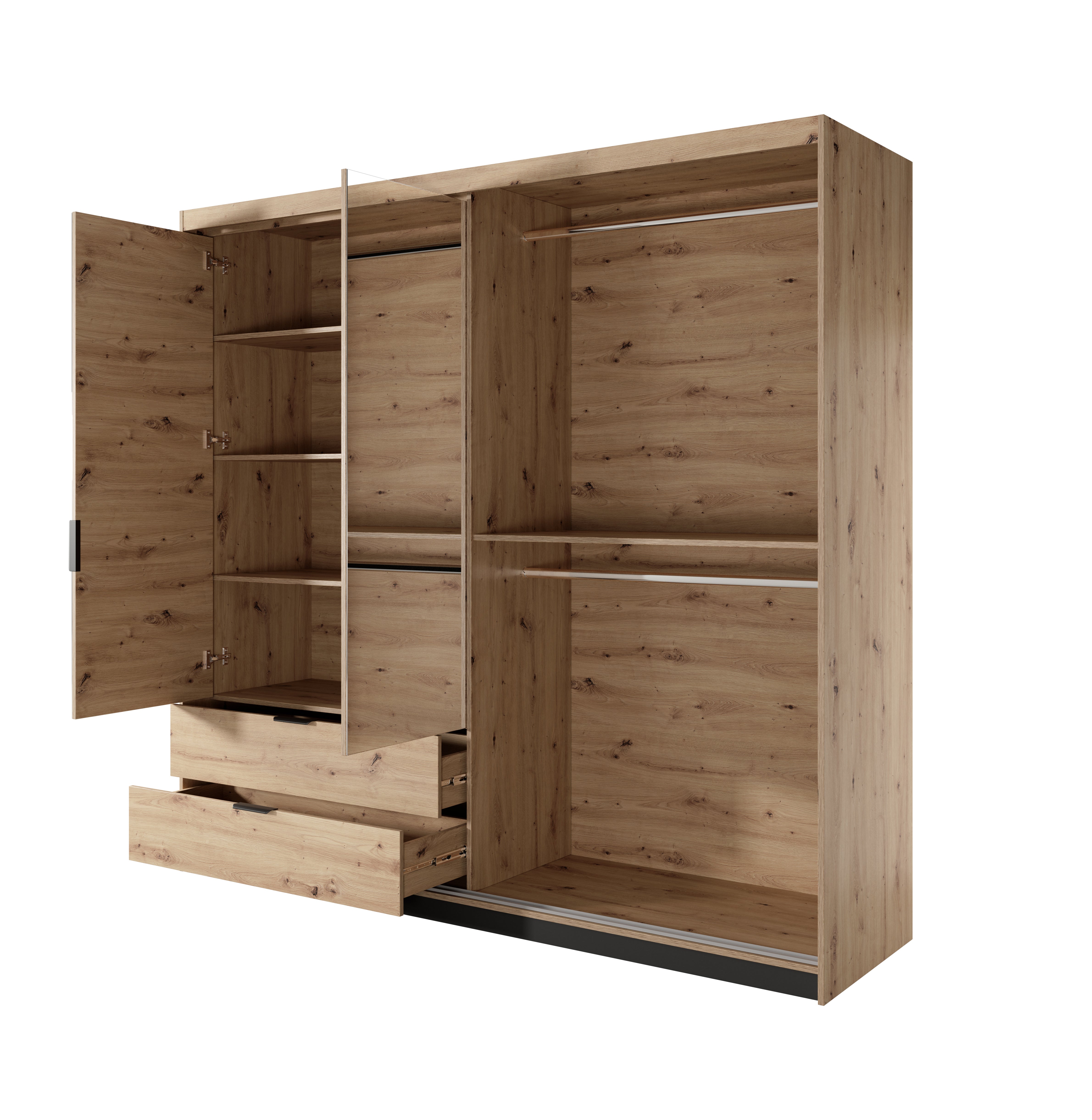 Tally 2.2m Wardrobe – Artisan Oak with LED Lighting