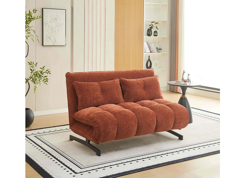 Tucker Deep Terra Fabric Futon Sofa Bed