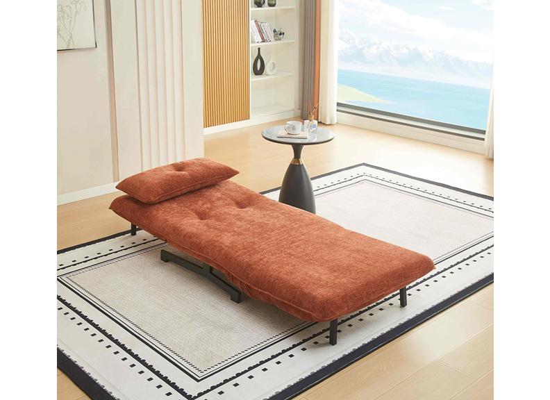 Tucker Deep Terra Fabric Futon Sofa Bed