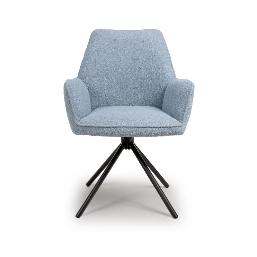 Uno Chair - Set of 2 - Light Blue Boucle - Image 1