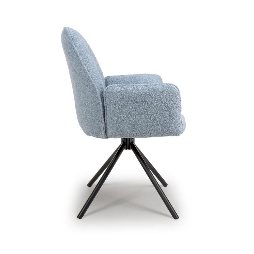 Uno Chair - Set of 2 - Light Blue Boucle - Image 4