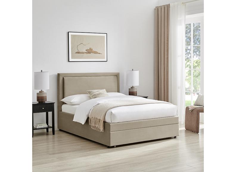 Humboldt Taupe Velvet Bed - room - 2