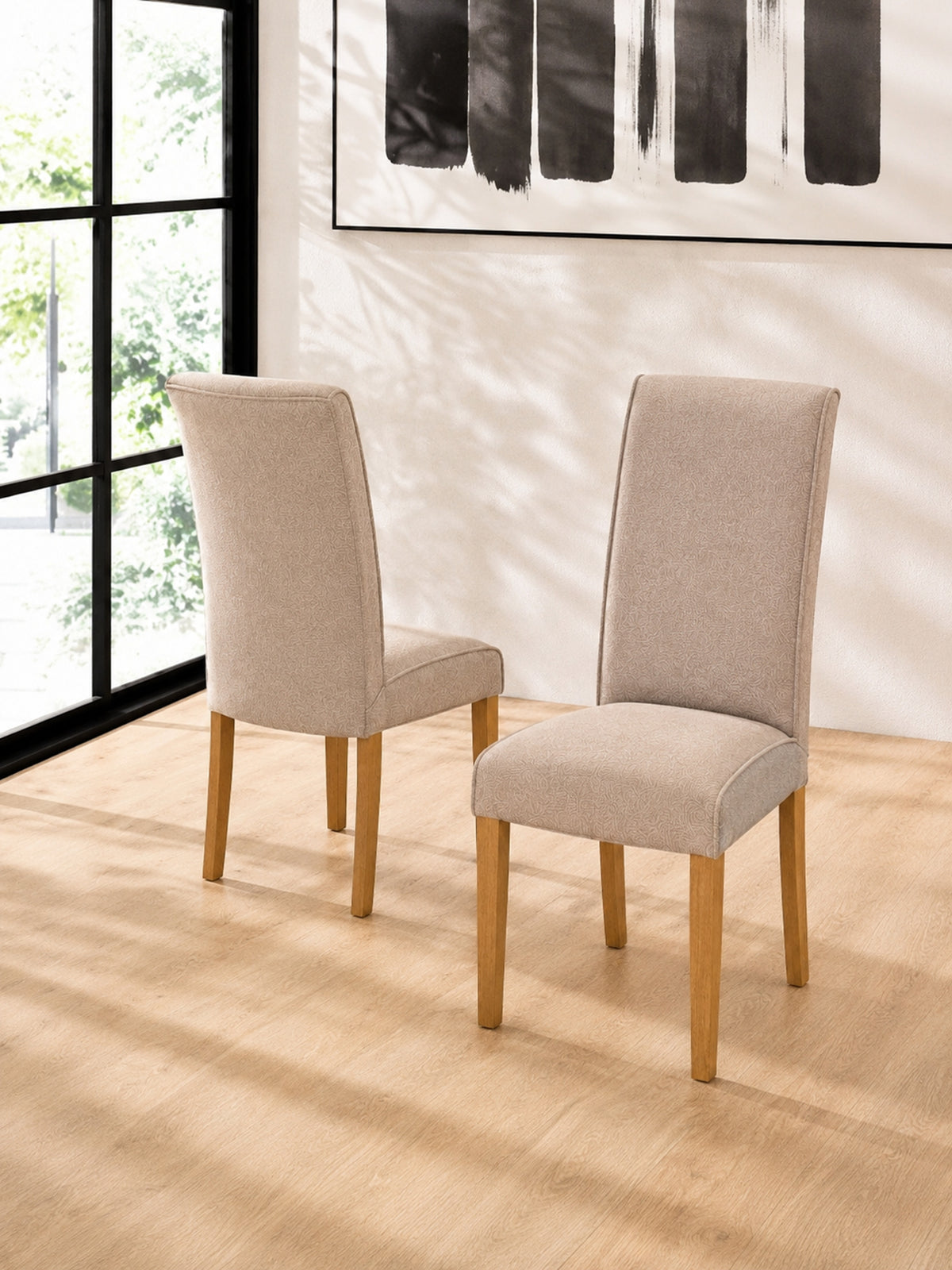 Valencia Upholstered Dining Chair (Set of 2) - Cream Chenille