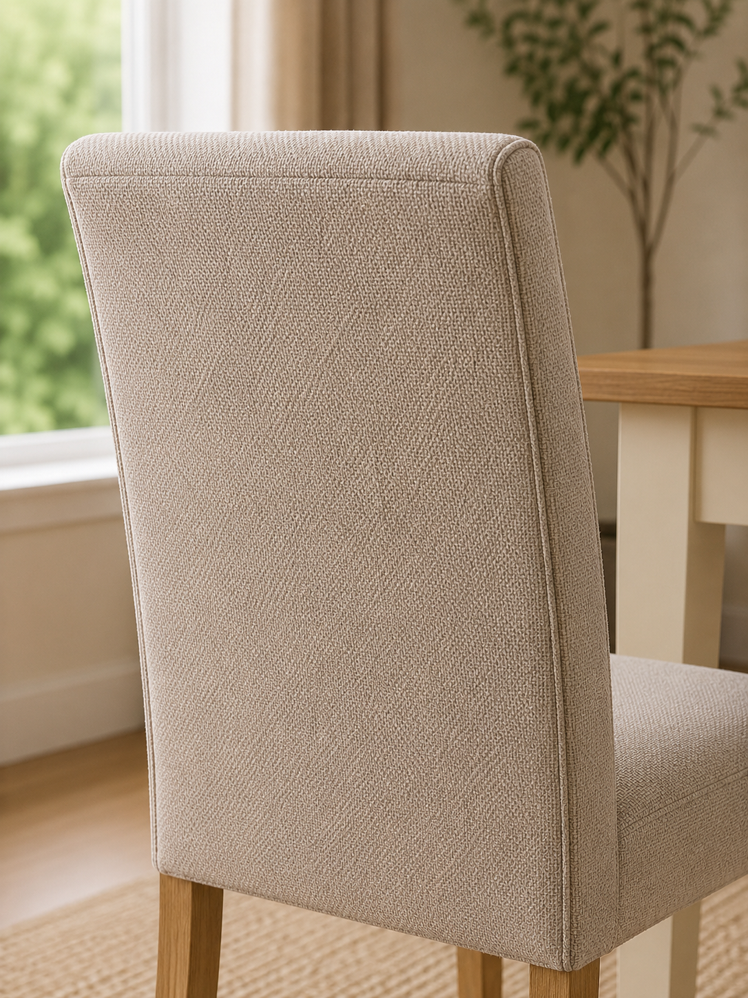 Valencia Upholstered Dining Chair (Set of 2) - Cream Chenille