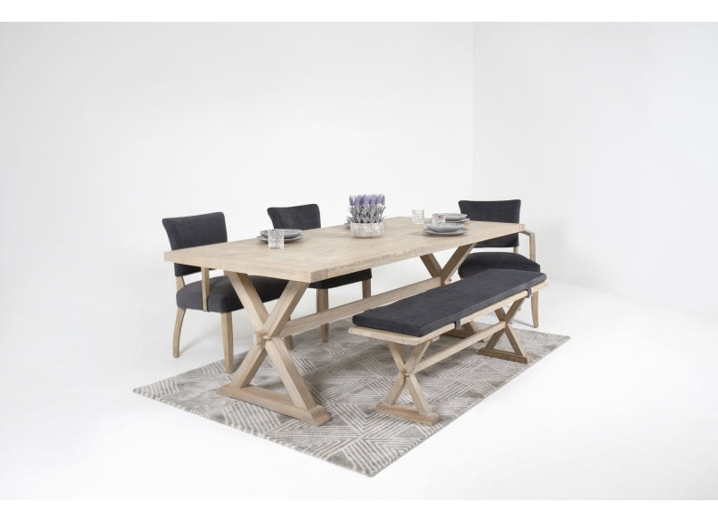 Valent  1.6 m Dining Set With Bench (PRE-ORDER TAUPE)
