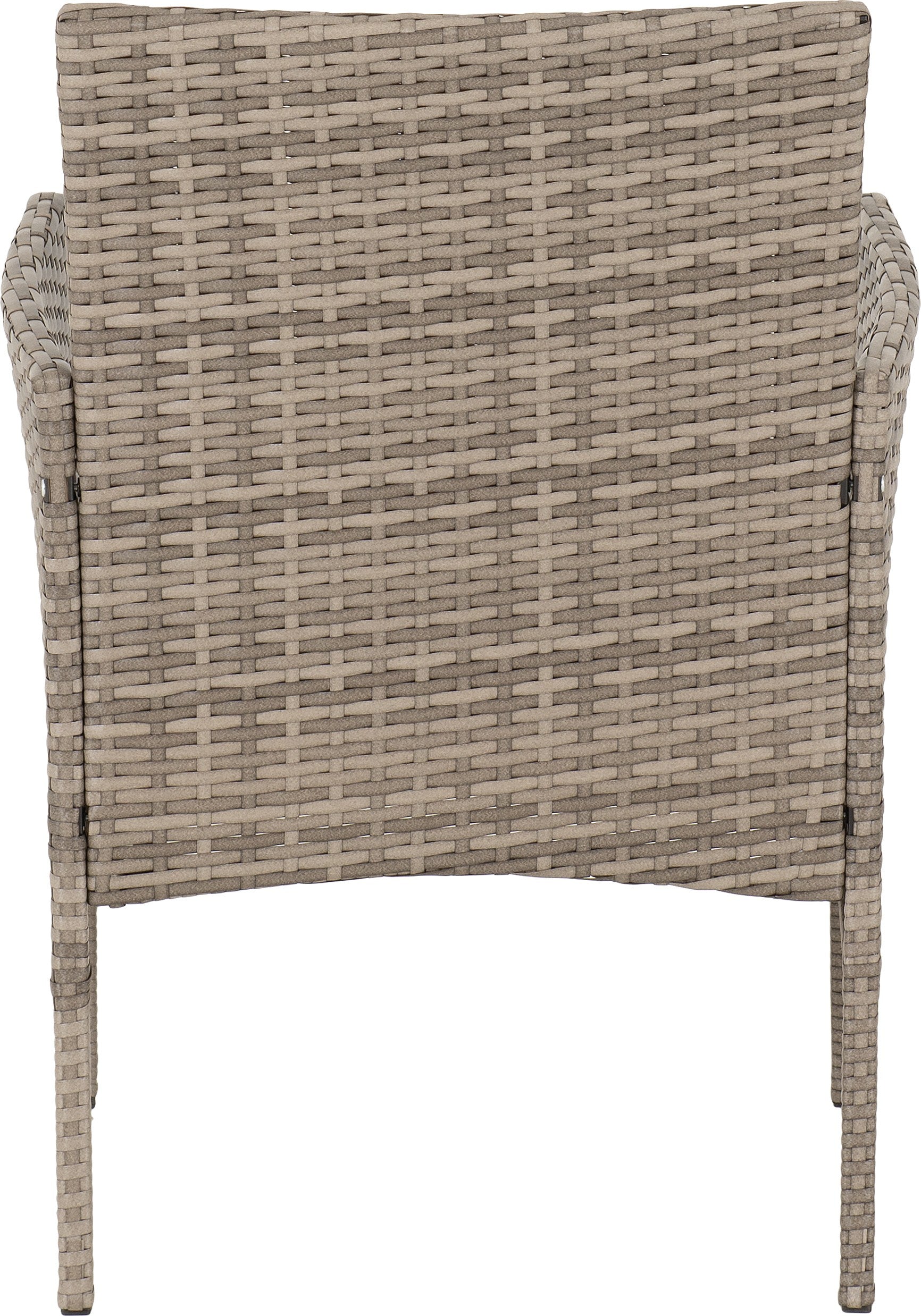 Willow 3 Piece Garden Set Grey Rattan/Grey Fabric/Black Glass