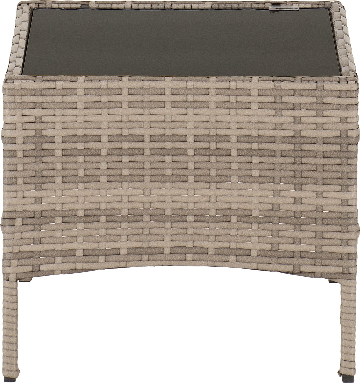 Willow 3 Piece Garden Set Grey Rattan/Grey Fabric/Black Glass