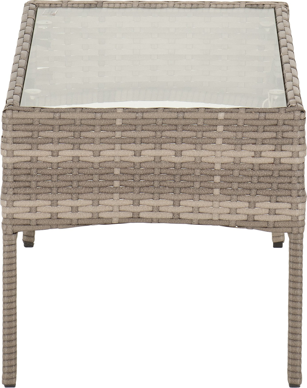 Willow 4 Piece Garden Set Grey Rattan/Grey Fabric/Clear Glass