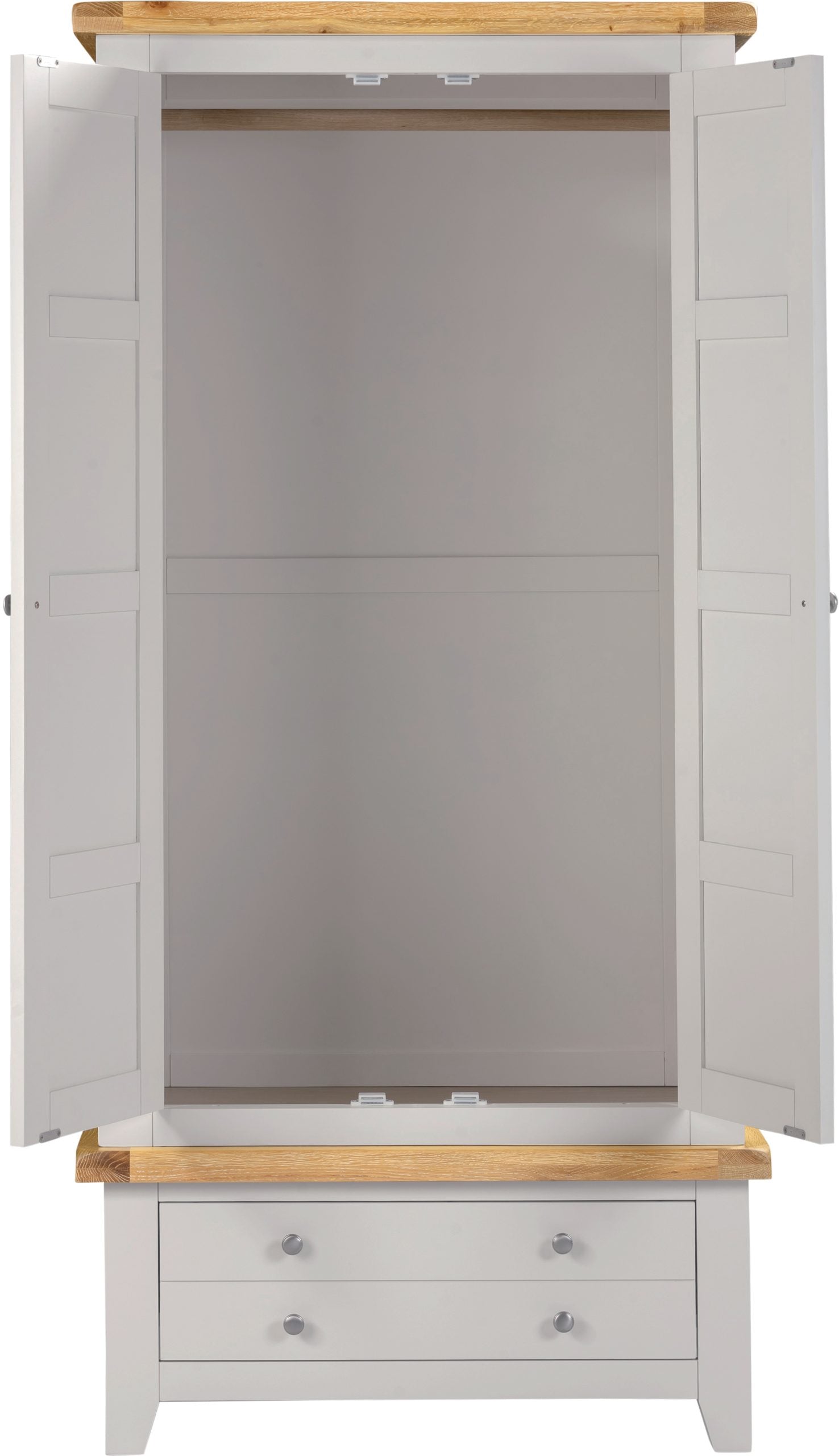 WINDSOR 2 DOOR 1 DRAWER WARDROBE - PEBBLE GREY/OAK