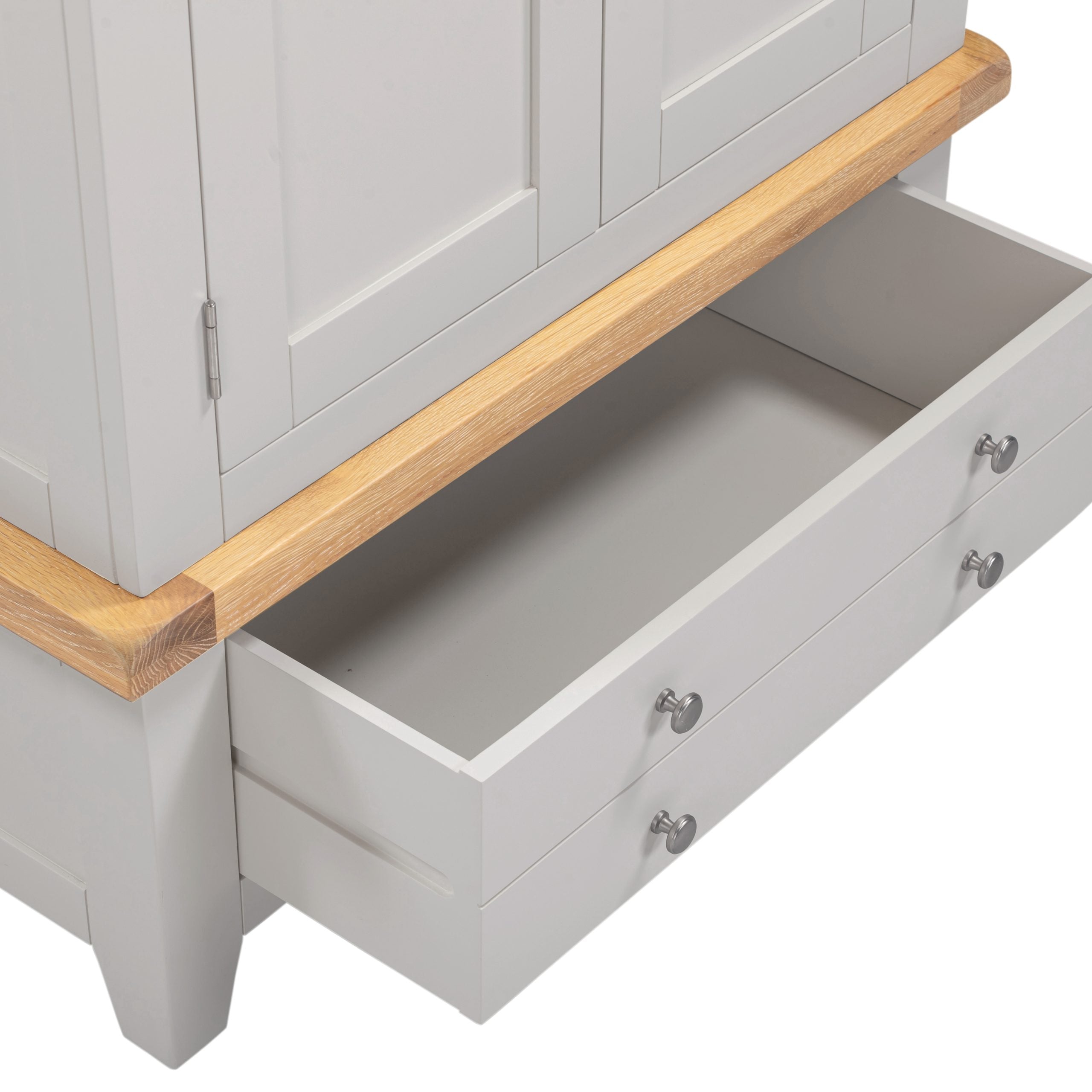 WINDSOR 2 DOOR 1 DRAWER WARDROBE - PEBBLE GREY/OAK