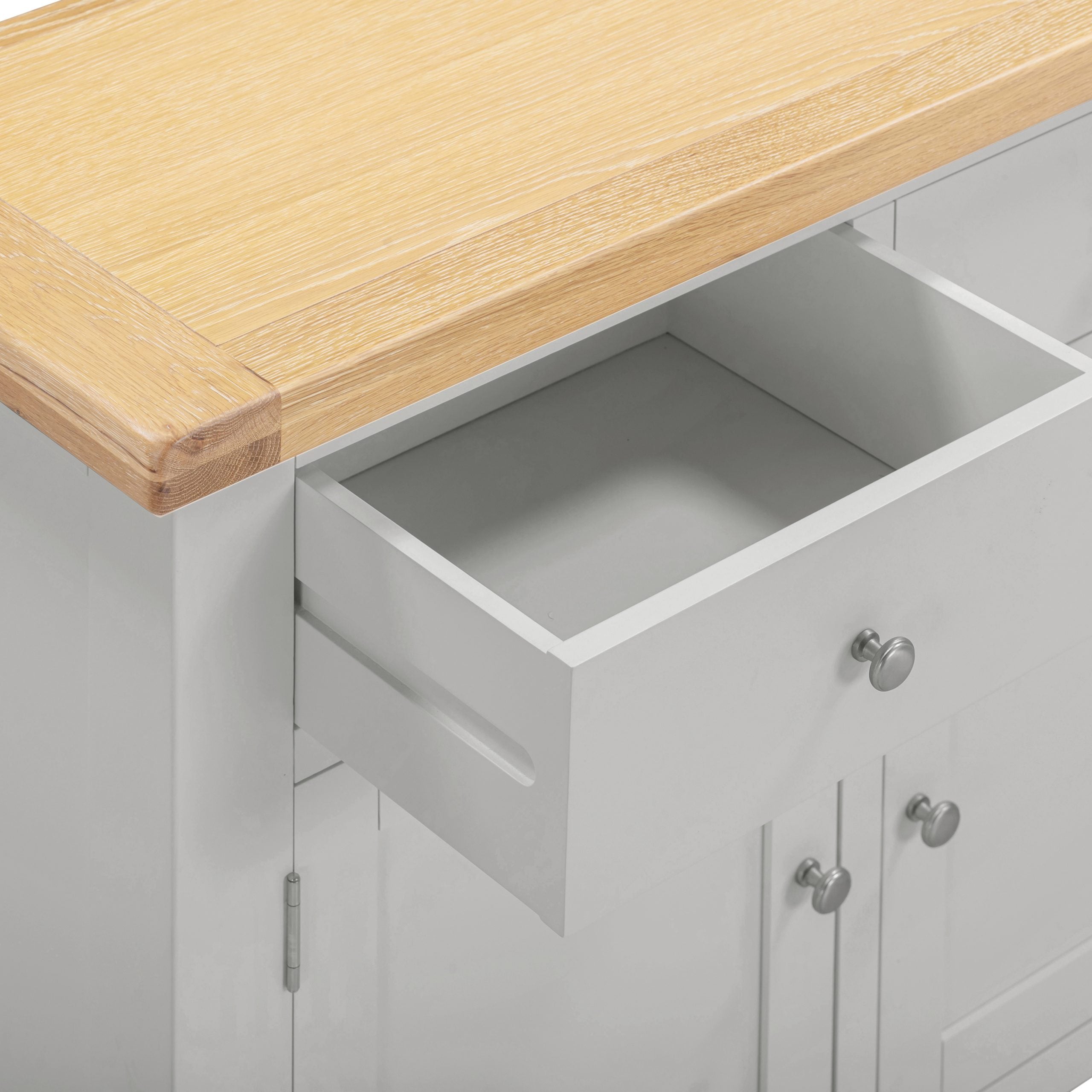 WINDSOR 2 DOOR 2 DRAWER SIDEBOARD - PEBBLE GREY/OAK