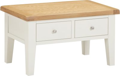 WINDSOR 2 DRAWER COFFEE TABLE - IVORY/OAK