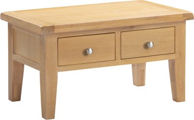 WINDSOR 2 DRAWER COFFEE TABLE - NATURAL OAK